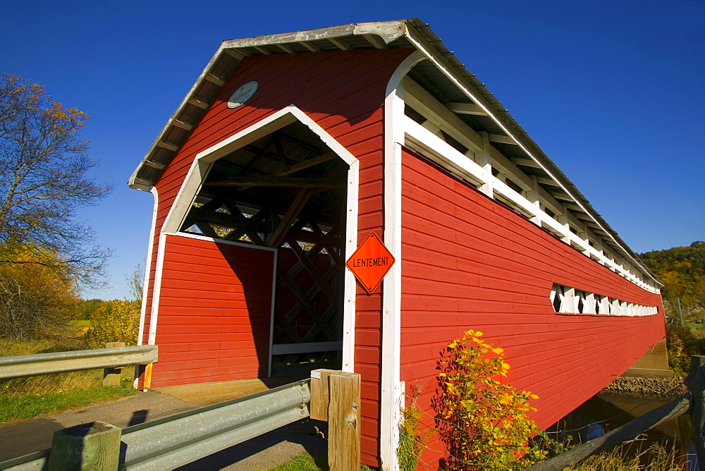 1918 Prud'homme Covered Bridge near Brebeuf, Mont Tremblant, Quebec