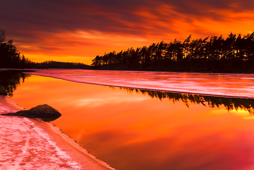 Spring Thaw Sunset, Rocky Lake, Nova Scotia