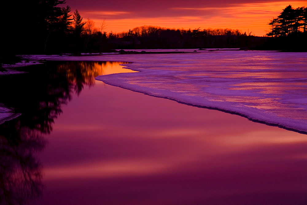 Spring Thaw and Twilight Colours, Rocky Lake, Waverley, Nova Scotia