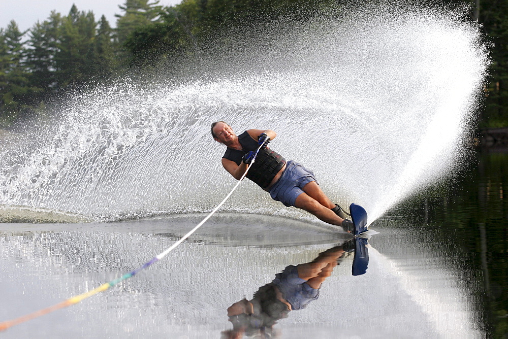 Man Slalom skiing, Parry Sound, Ontario