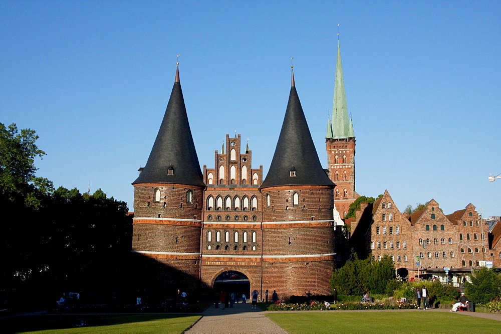 Holstentor brick City Gate, Lubeck, Germany