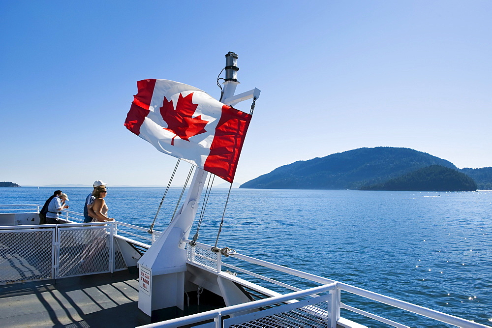 Passengers on ferry to Bowen Island, Vancouver, British Columbia