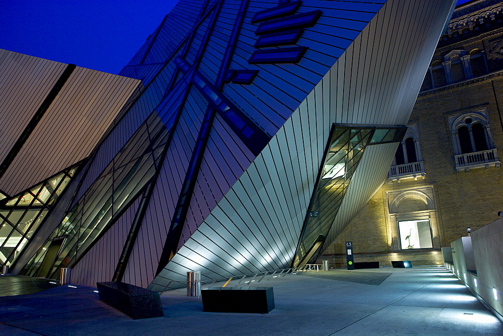 The Michael Lee-Chin Crystal Building Attached to the Old Structure at the Royal Ontario Museum, Toronto, Ontario