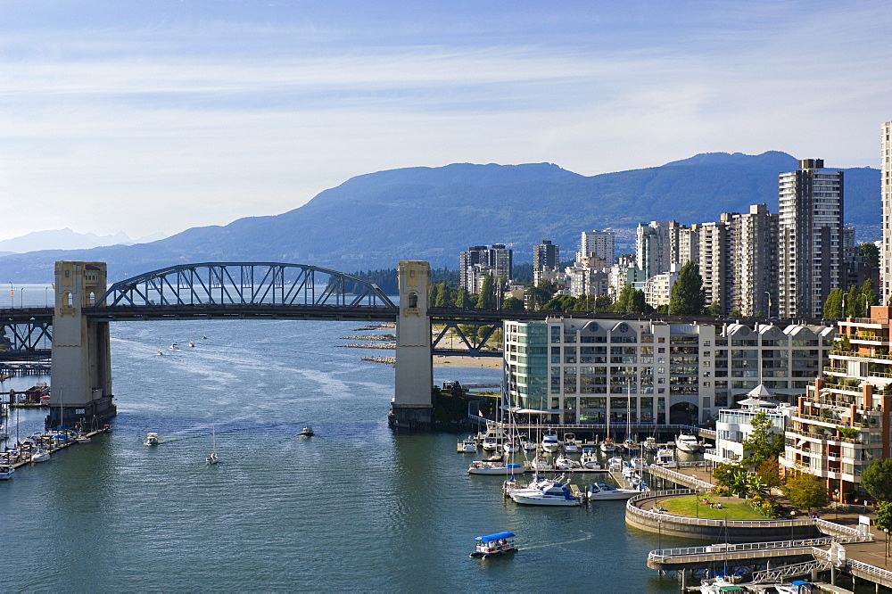 Looking west from Granville Street Bridge, Vancouver, British Columbia