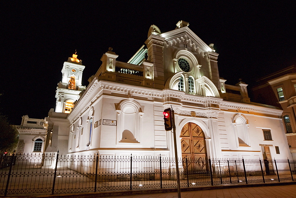 Catedral de la Inmaculada Concepcion - Catedral Nueva (Cathedral of the Immaculate Conception - New Cathedral) at night, Cuenca, Azuay, Ecuador