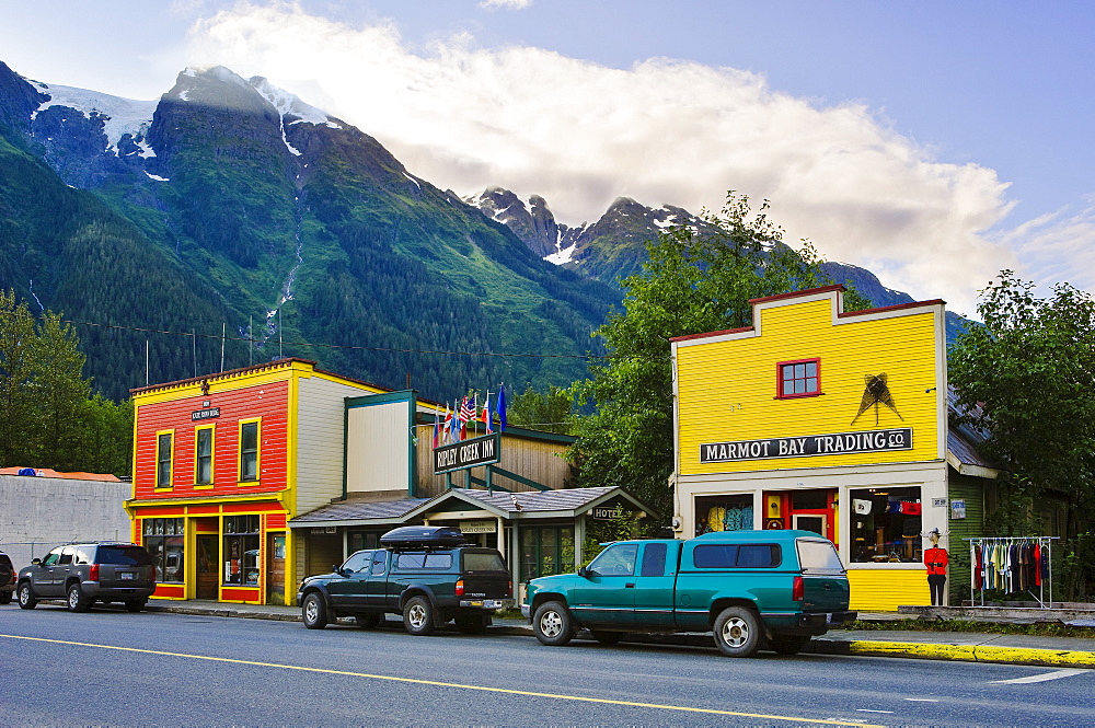 View of 5th and mountains, Stewart, Northern British Columbia