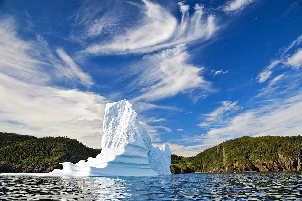 Iceberg Floats in Trinity Bay off the Bonavista Peninsula of Eastern Newfoundland