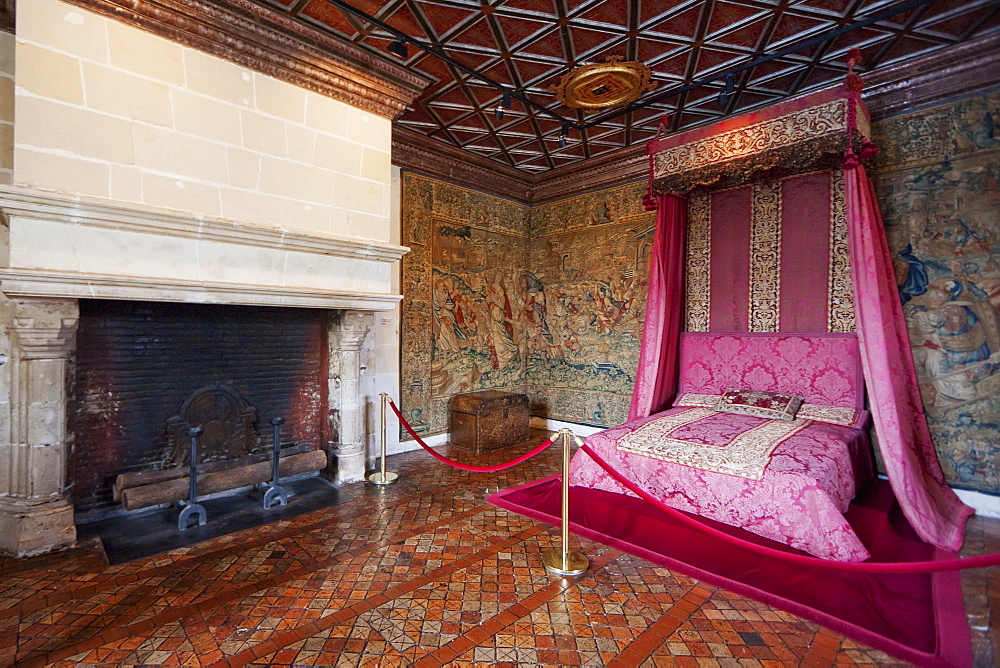 Five Queens' bedroom in the Chuteau de Chenonceau, Chenonceaux, Indre-et-Loire, France