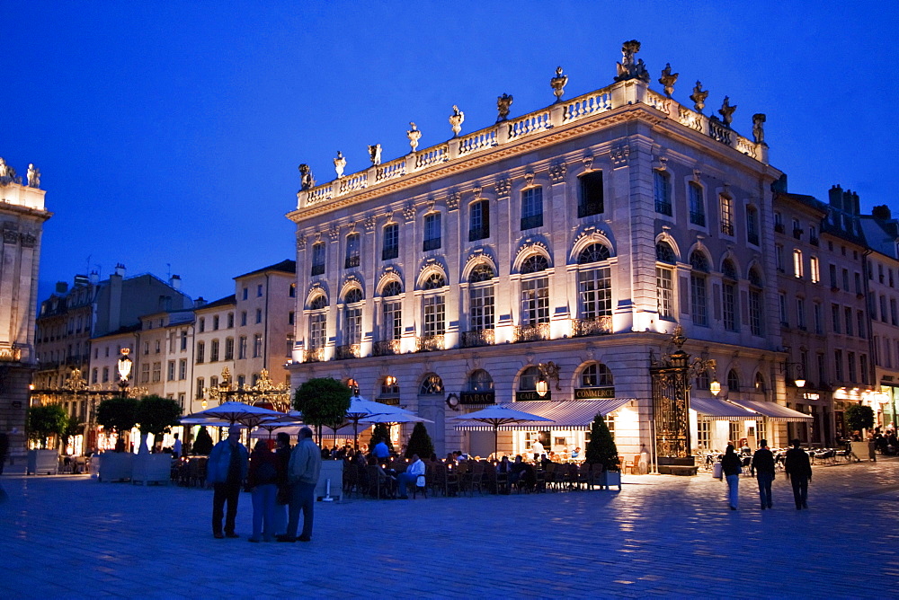 Pavilion Jacquet on Place Stanislas at night, Nancy, France