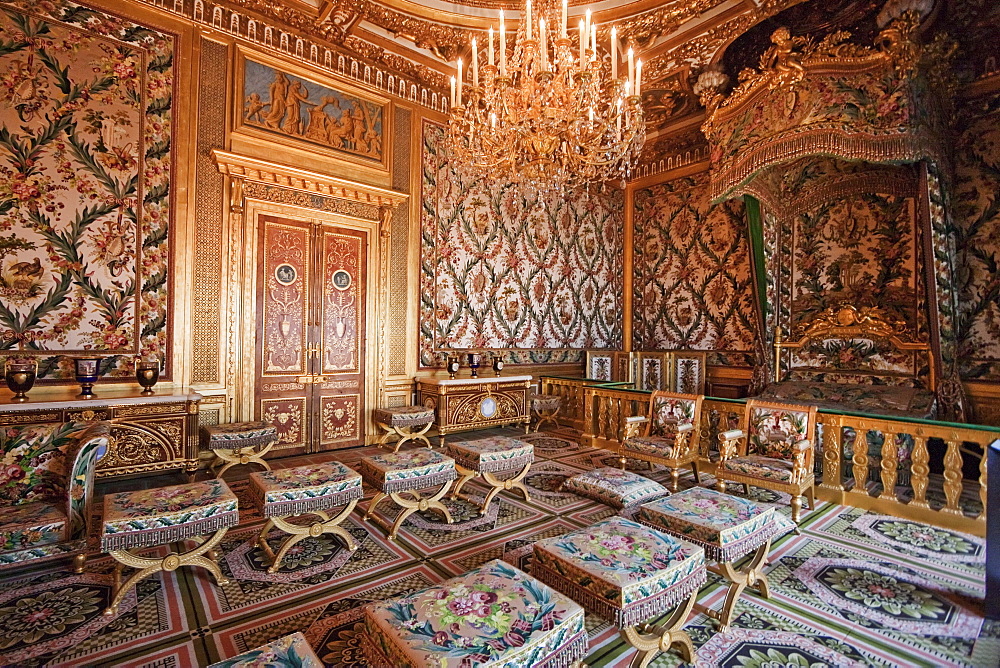 The Empress' chamber in the Palace of Fontainebleau, Fontainebleau, Seine-et-Marne, France