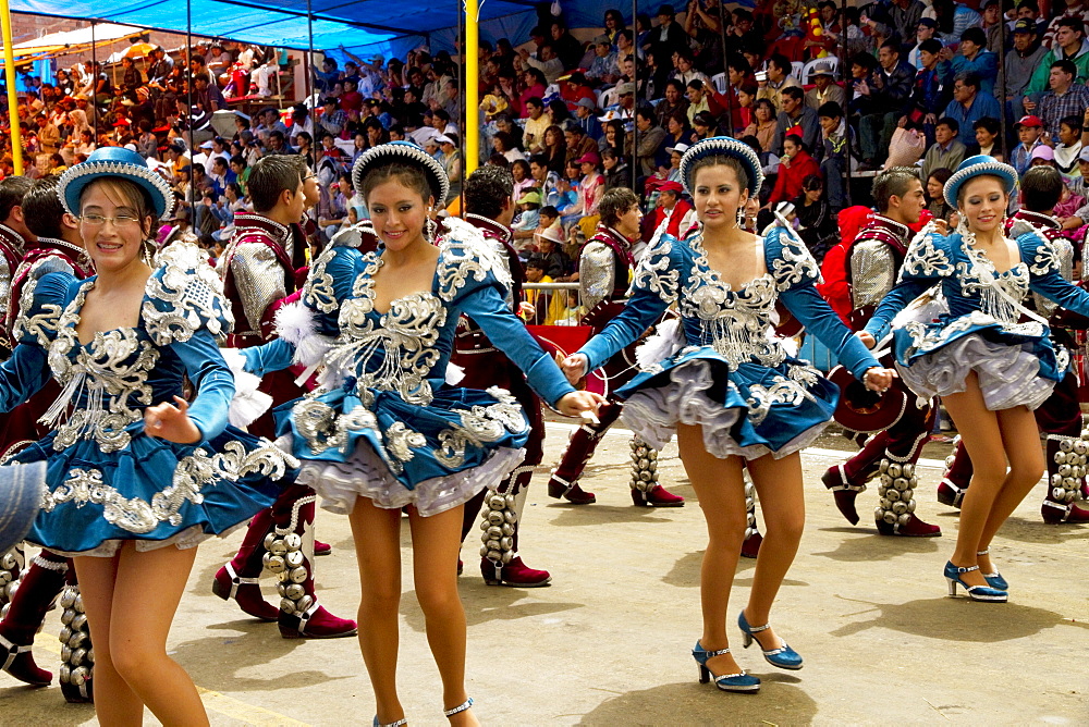 Caporales dancers in the procession of the Carnaval de Oruro, Oruro, Bolivia