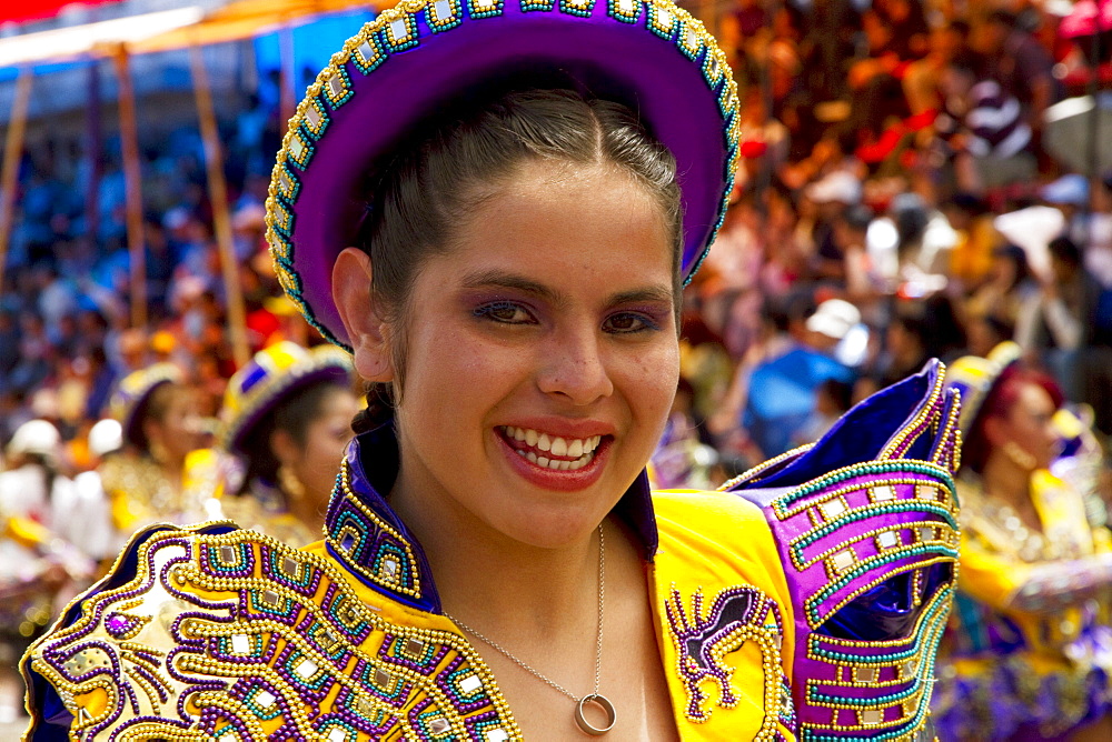 Caporales dancer in the procession of the Carnaval de Oruro, Oruro, Bolivia