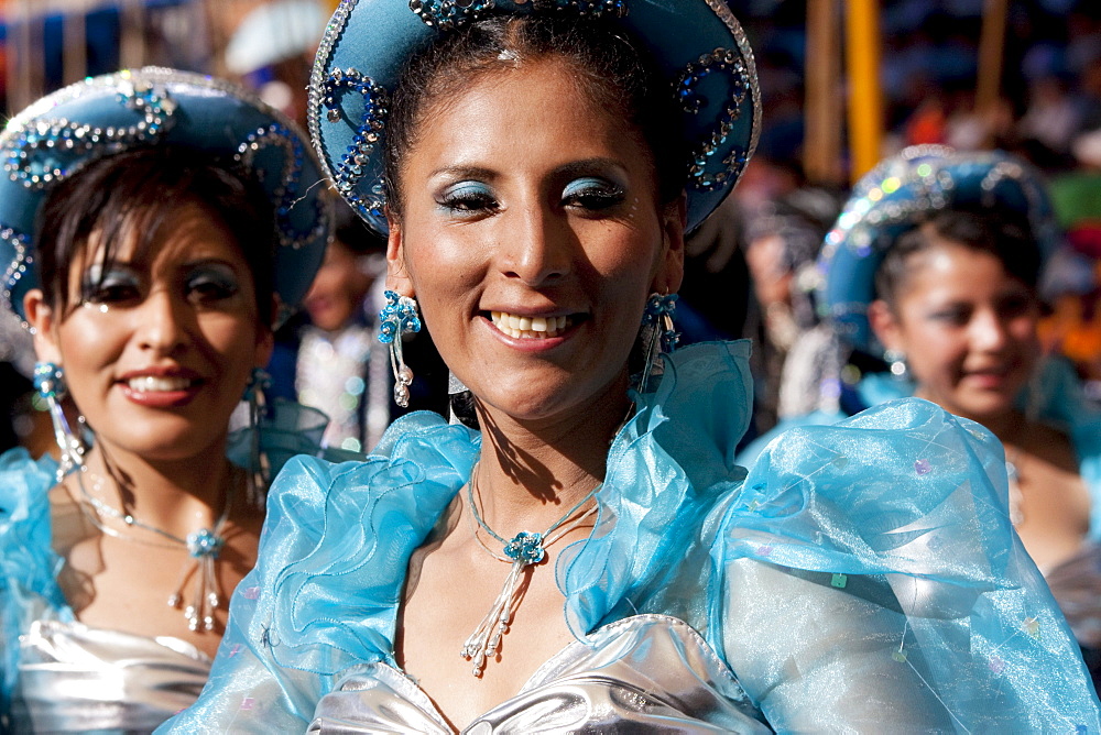 Caporales dancers in the procession of the Carnaval de Oruro, Oruro, Bolivia