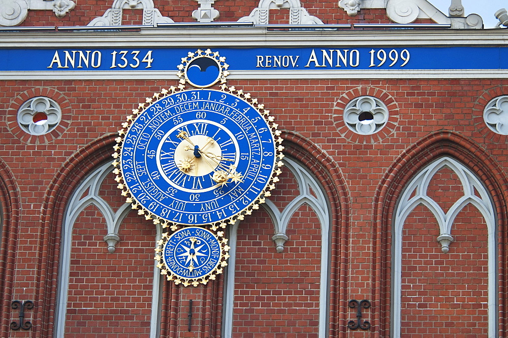 Clock of the House of the Blackheads, Riga, Latvia