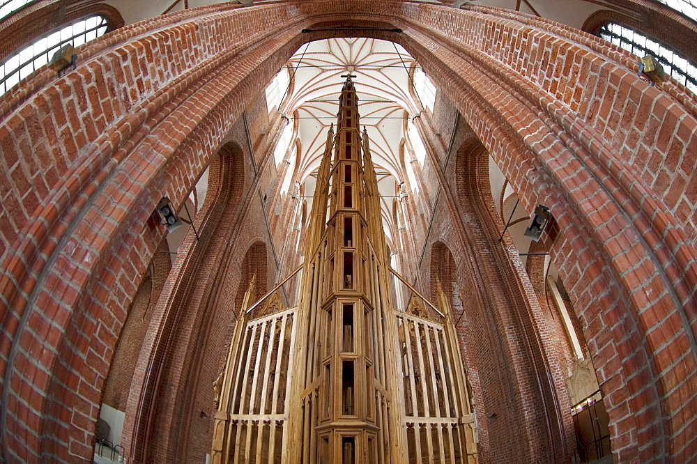 Wooden altar in St. Peter's Church, Riga, Latvia