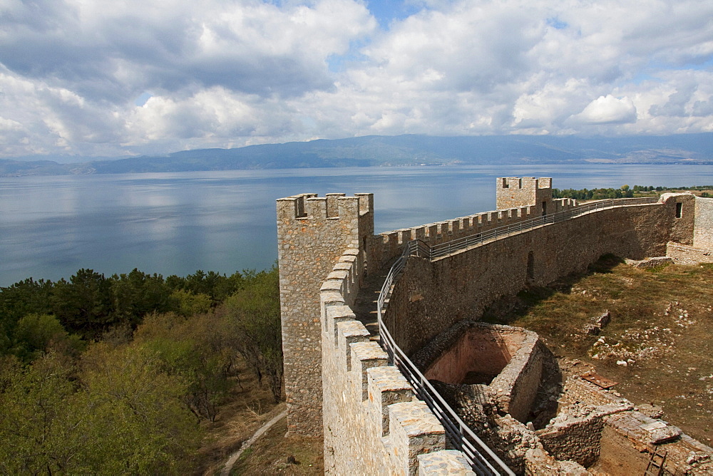 Battlements of Czar Samuel's Fortress, Ohrid, Macedonia