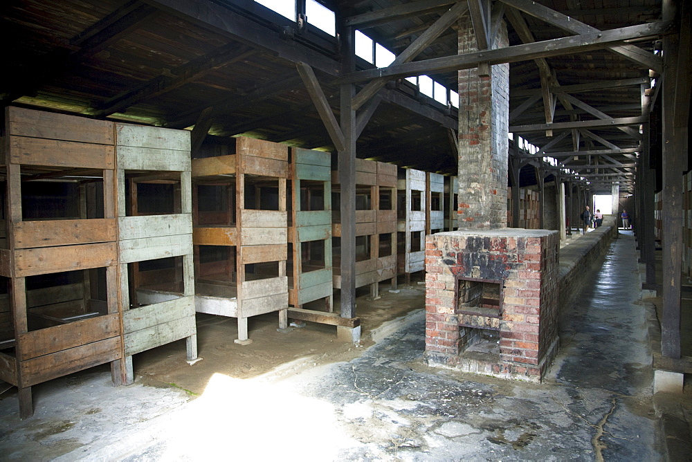 Interior of one of the medical barracks, Auschwitz-Birkenau Concentration Camp, Oswiecim, Malopolska, Poland