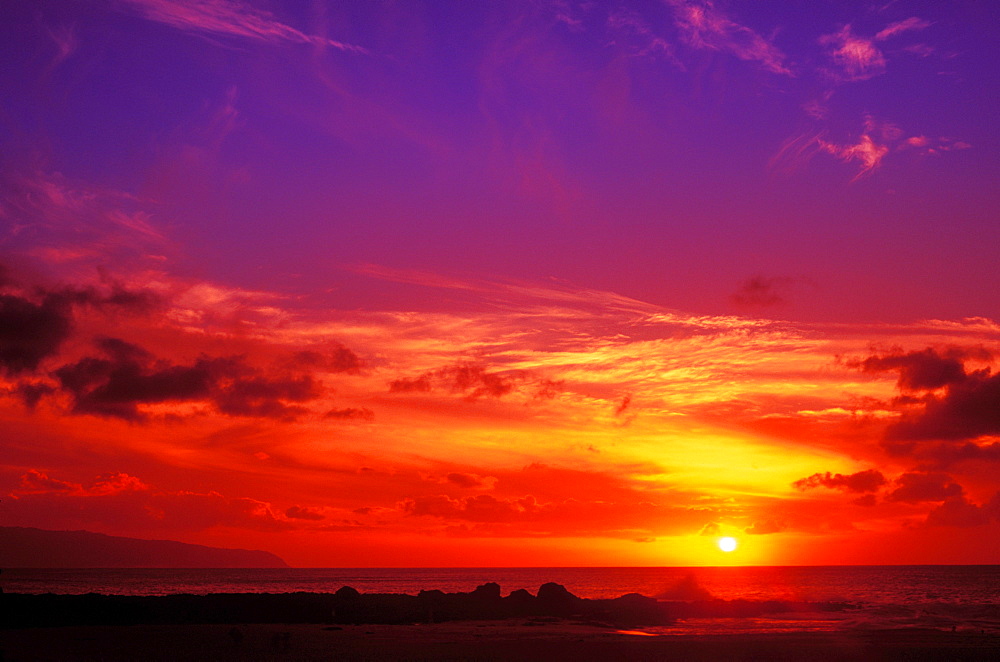 Hawaii, Oahu, North Shore, sunset