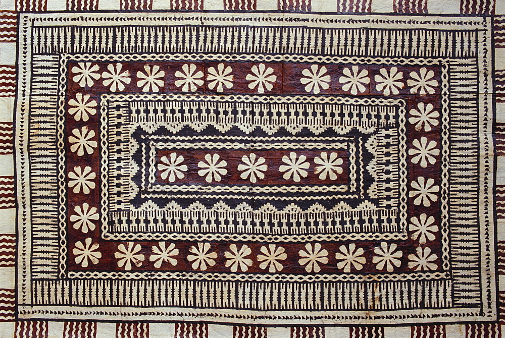 Hawaii, Hawaiian tapa cloth closeup of pattern, detail