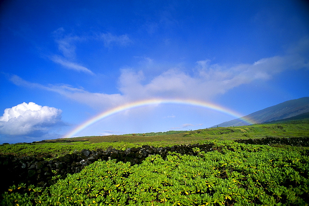 Hawaii, Maui, Rainbow over Kaupo, B1453