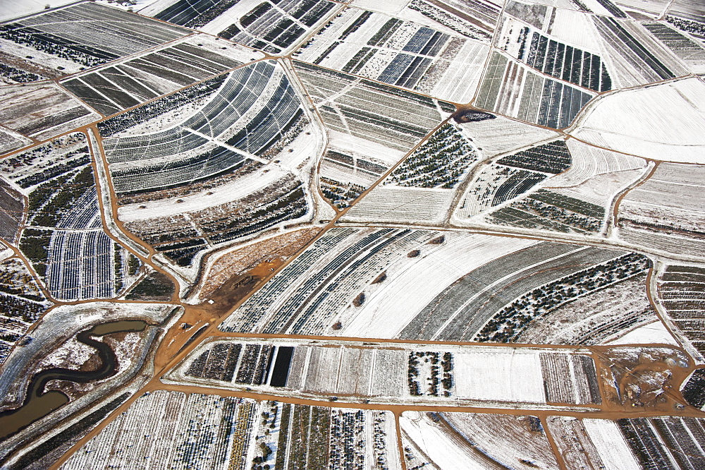 Aerial image of winter fallow agricultural land on the upper eastern shore of Maryland; United Sates of America