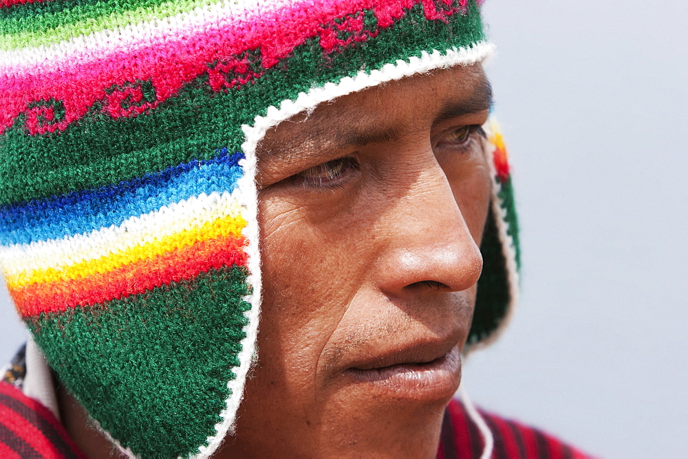 Aymara Man, Isla Del Sol In Titicaca Lake, La Paz Department, Bolivia