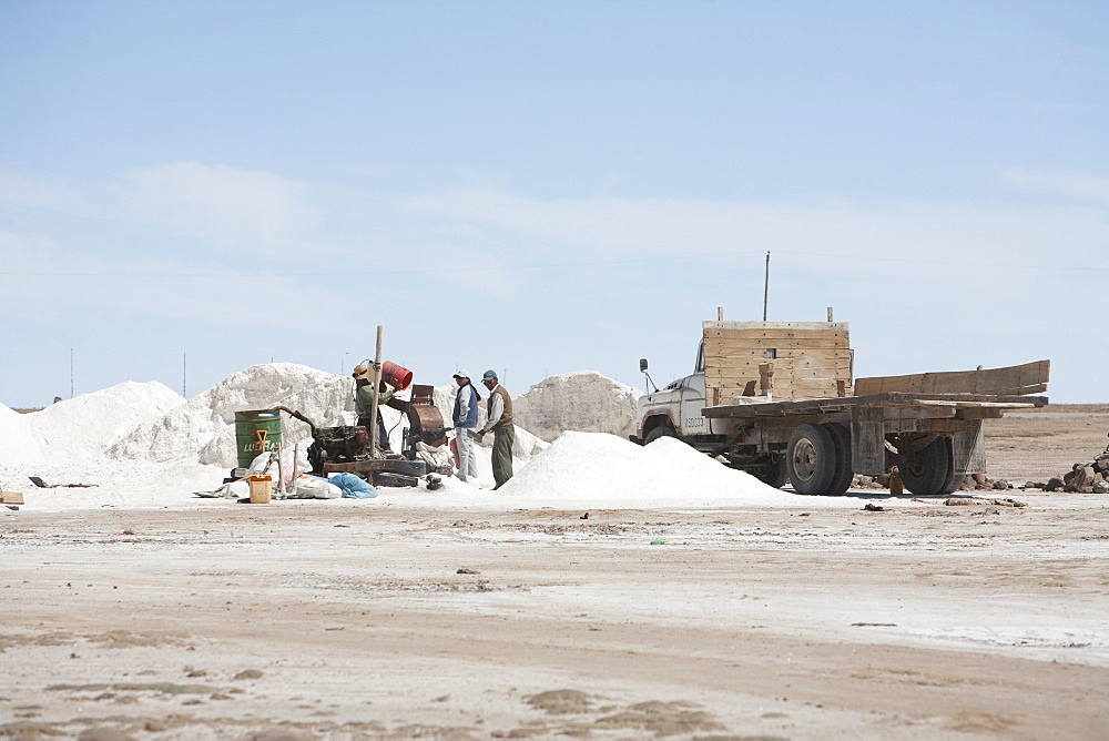 People Packaging Salt From The Salar De Uyuni In The Village Of Colchani, Potosi Department, Bolivia