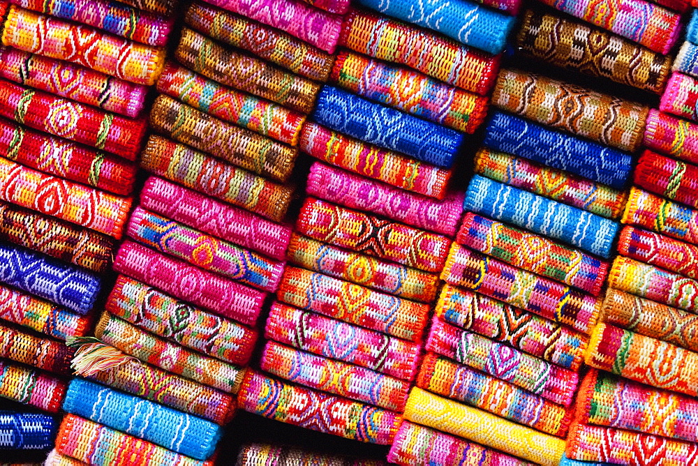 Andean Textile Belts For Sale At The Saturday Crafts Market, Otavalo, Imbabura, Ecuador