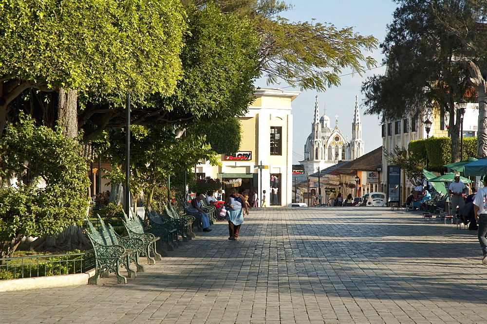 Zocalo With San Sebastian Church, Comitan, Chiapas, Mexico