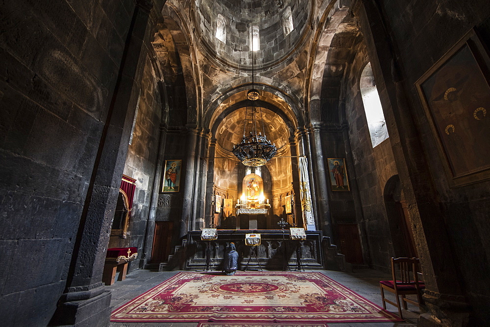 Main altar of the Church of the Holy Mother of God at Geghard Monastery, Azat Valley, Kotayk, Armenia