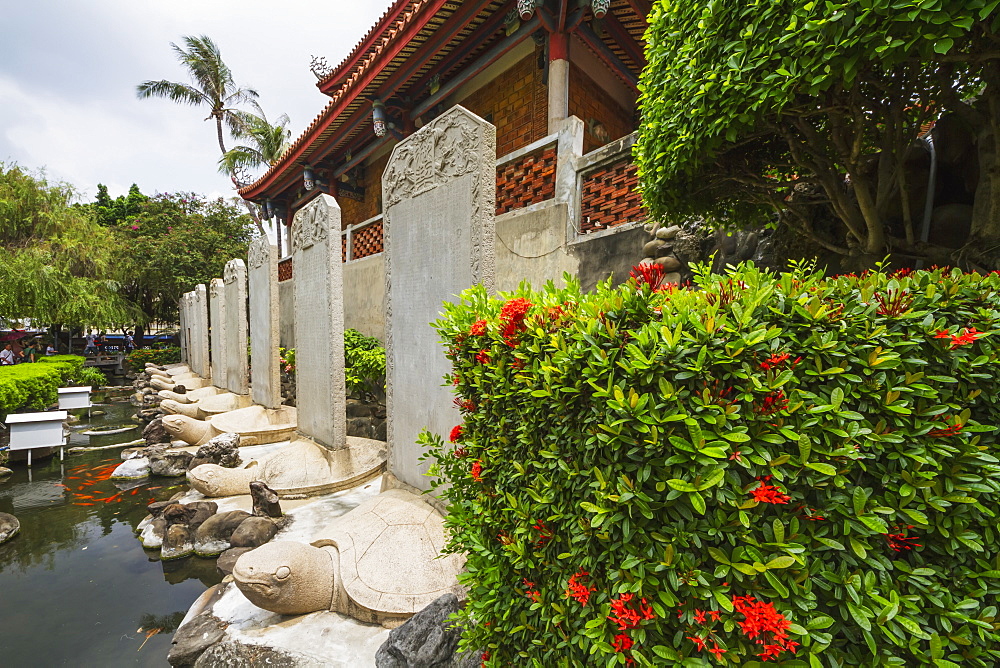 Stone turtles carrying stele by the Chihkan Tower (Fort Provintia), Tainan, Taiwan