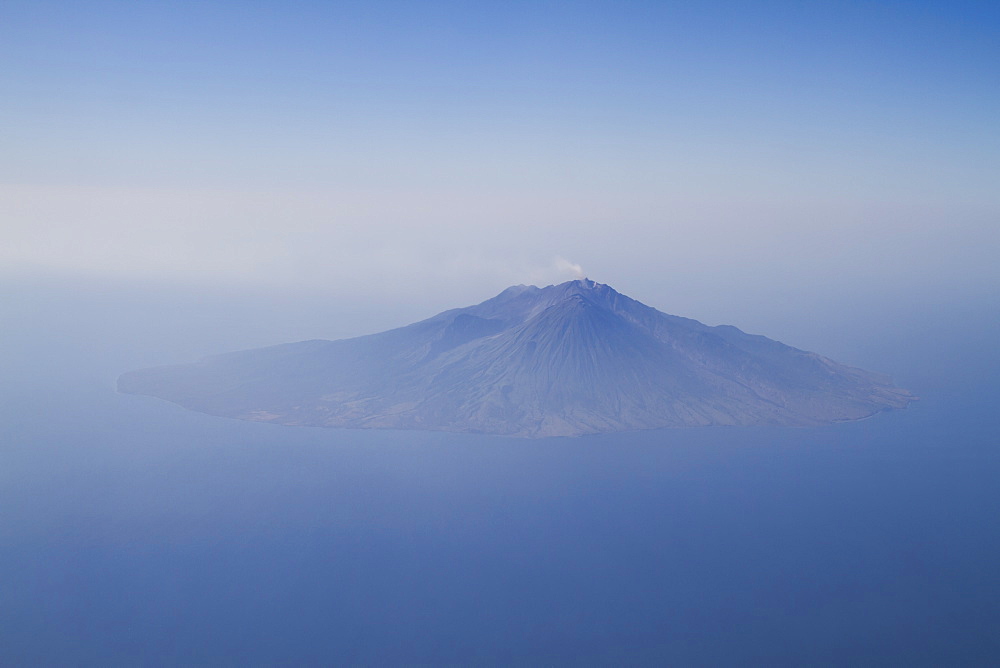 Aerial view of Sangeang Api Island with Sangeang Api Volcano, East Nusa Tenggara, Indonesia