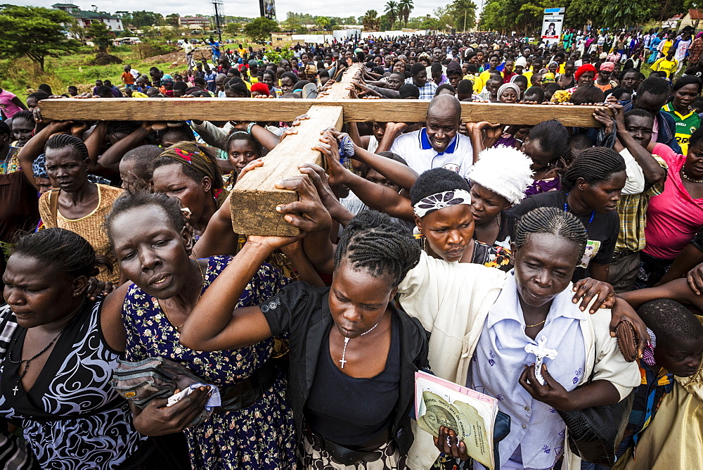 Thousands gather on Good Friday to walk through the streets and proclaim the Gift of God, Gulu, Uganda