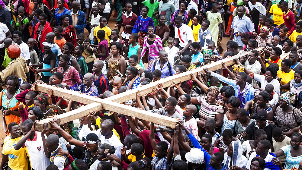 Thousands gather on Good Friday to walk through the streets and proclaim the Gift of God, Gulu, Uganda