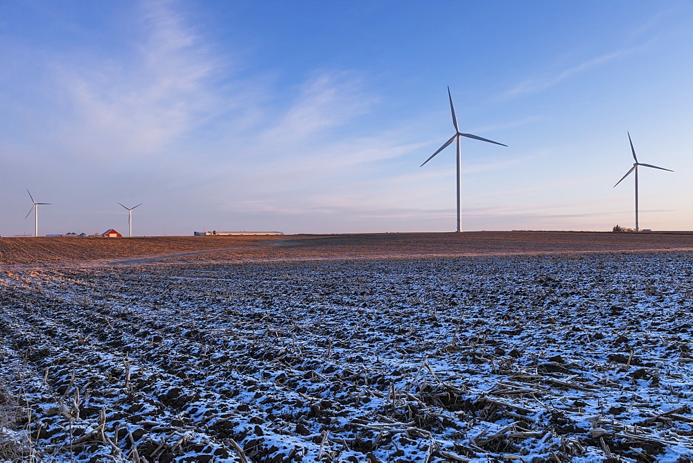 Wind turbines, near Edgewood, Iowa, United States of America