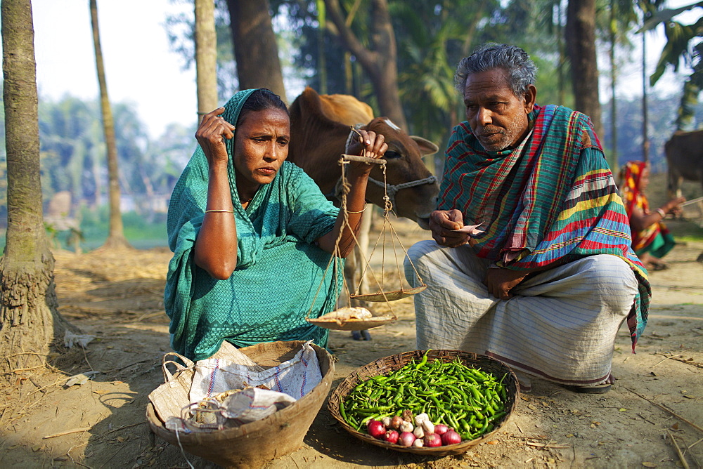 Couple selling vegetables, Kishoreganj, Bangladesh