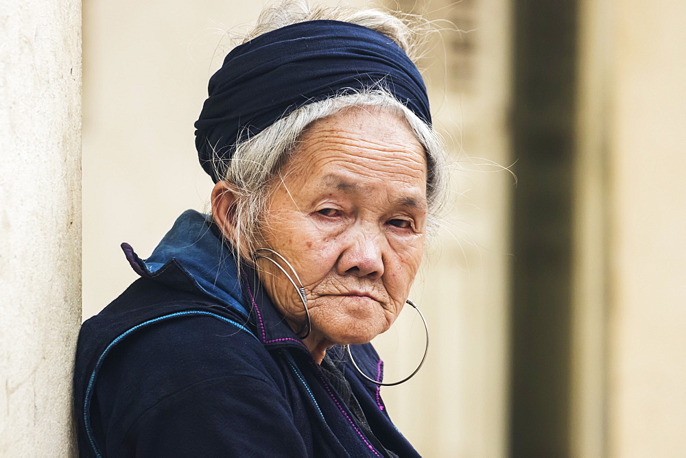 Portrait of a senior Hmong woman, Sapa, Lao Cai, Vietnam