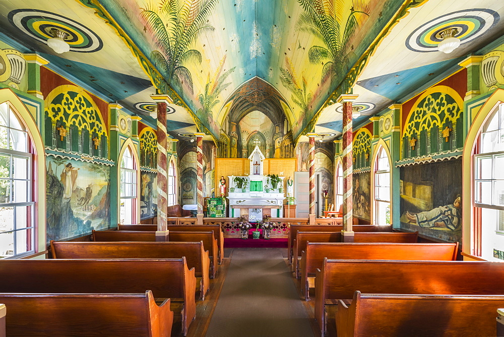 St. Benedict's Painted Church, Honaunau, Island of Hawaii, Hawaii, United States of America