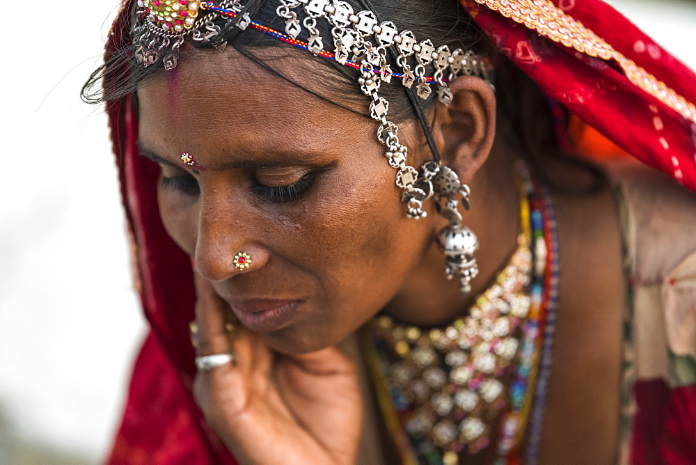 Portrait of a Hindu Indian woman, Jaisalmer, Rajasthan, India