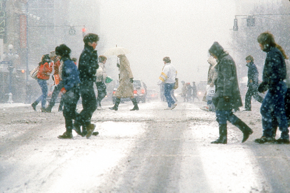 B.Klassen, People In City, Winter Storm.