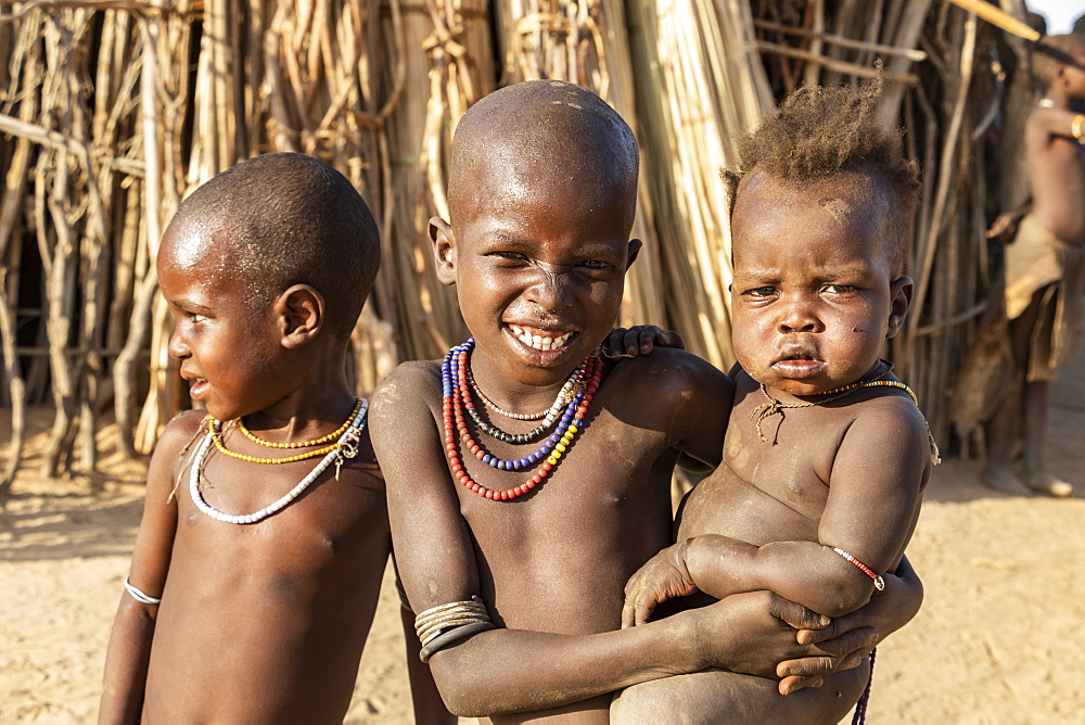 Arbore children in Arbore Village, Omo Valley, Southern Nations Nationalities and Peoples' Region, Ethiopia