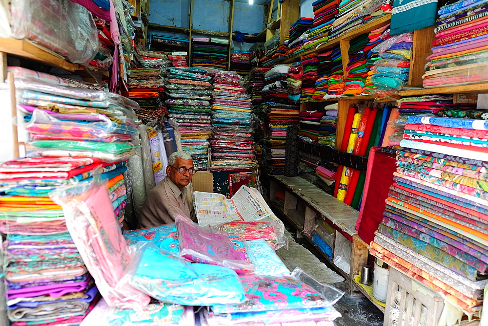 A cloth shop, Pragpur, Himachal Pradesh, India, Asia