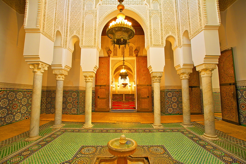 Interior of Mausoleum of Moulay Ismail, Meknes, Morocco, North Africa, Africa