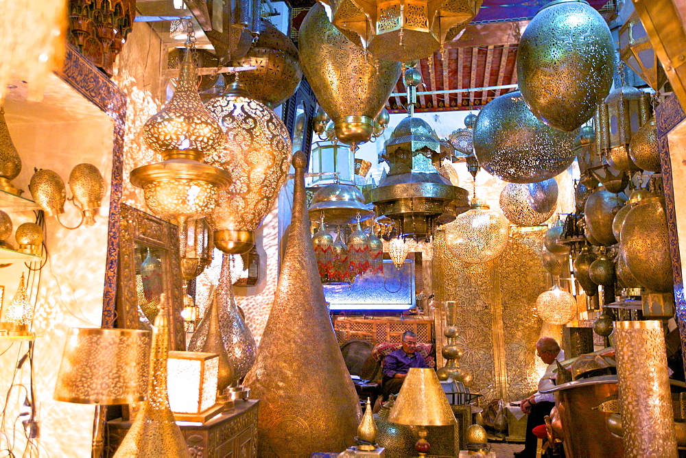 Brass Shop, Medina, Fez, Morocco, North Africa, Africa