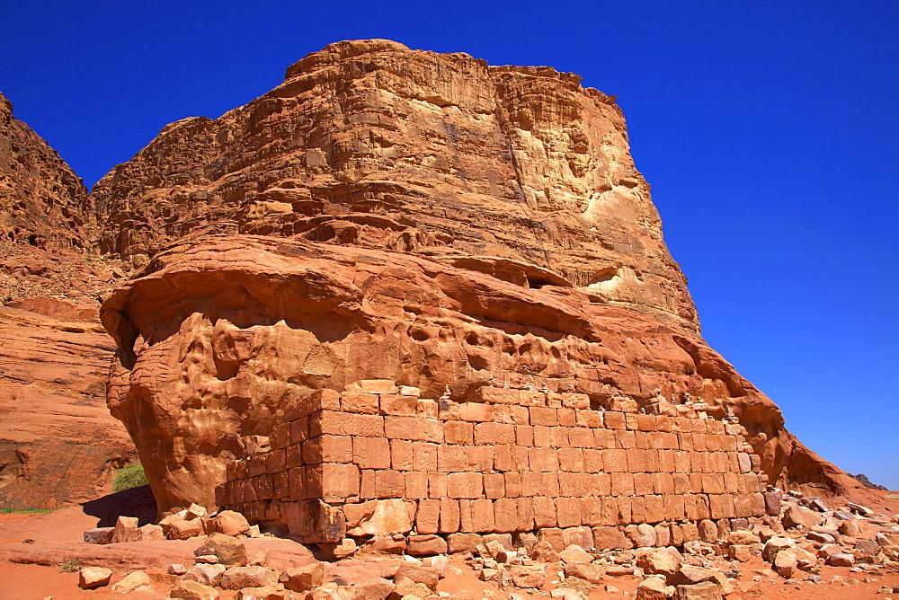 Remains of T E Lawrence's House, Wadi Rum, Jordan, Middle East