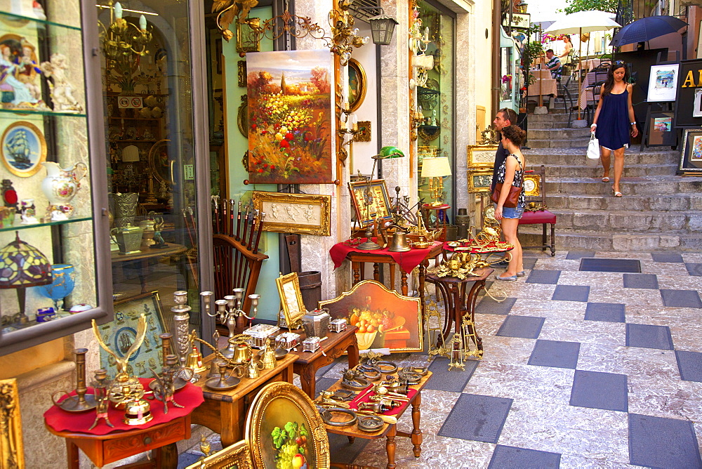 Antique Shop, Taormina, Sicily, Italy, Europe