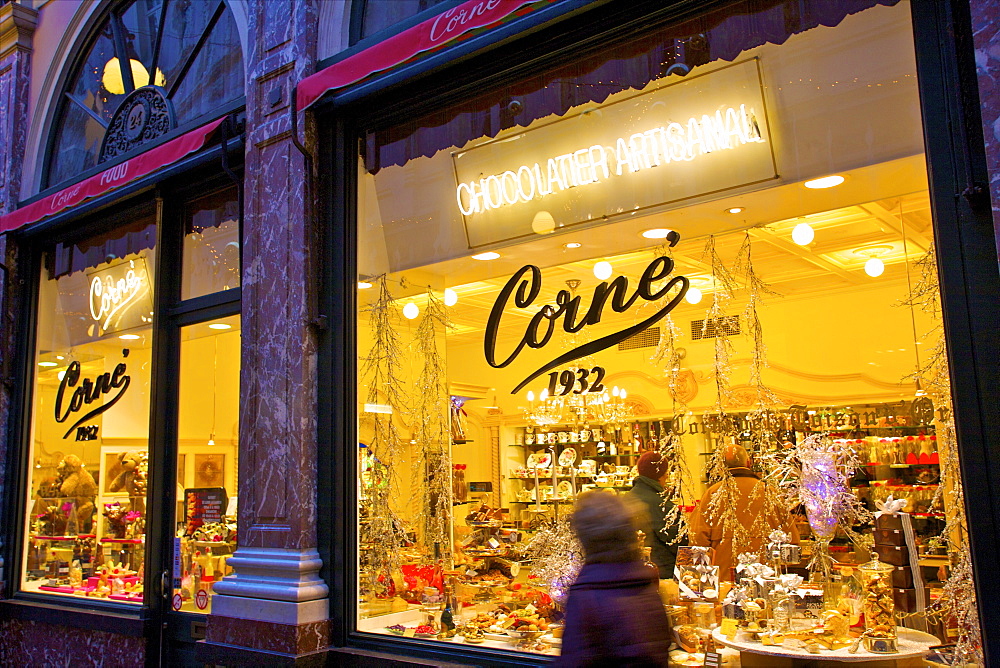 Chocolate Shop, Galleries St. Hubert, Brussels, Belgium, Europe