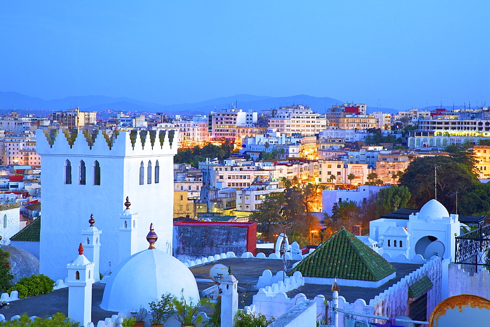 View over Kasbah to Tangier, Tangier, Morocco, North Africa, Africa