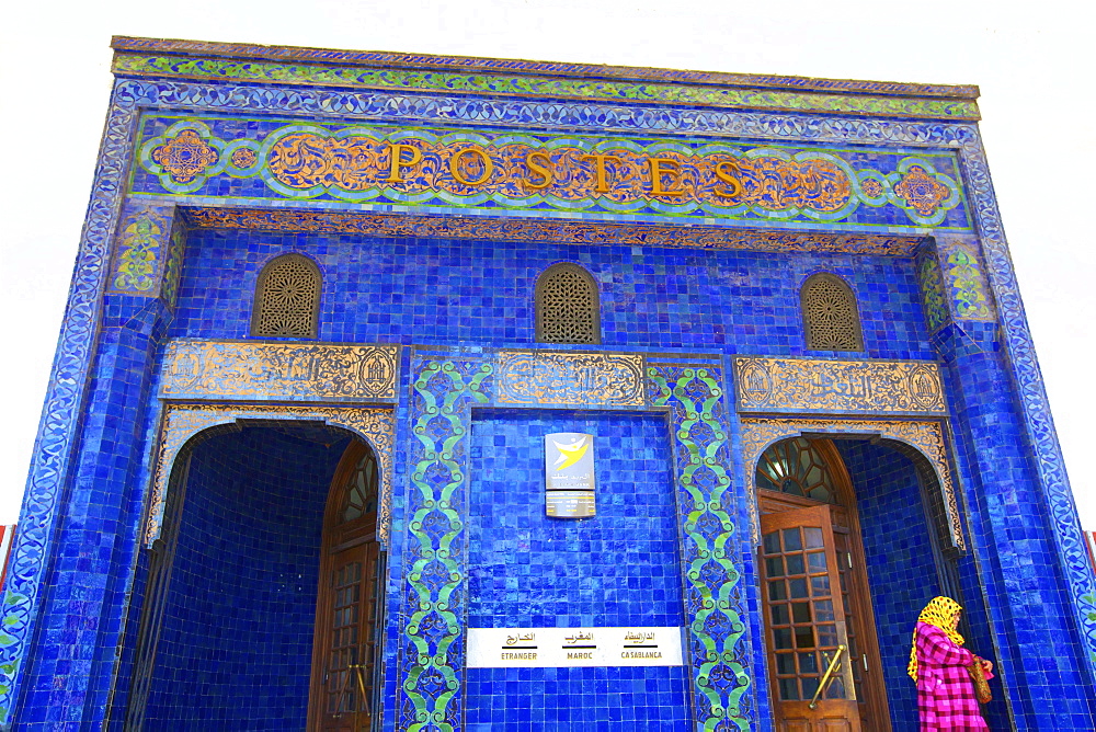 Art Nouveau Post Office Building exterior dating from 1919, Casablanca, Morocco, North Africa, Africa