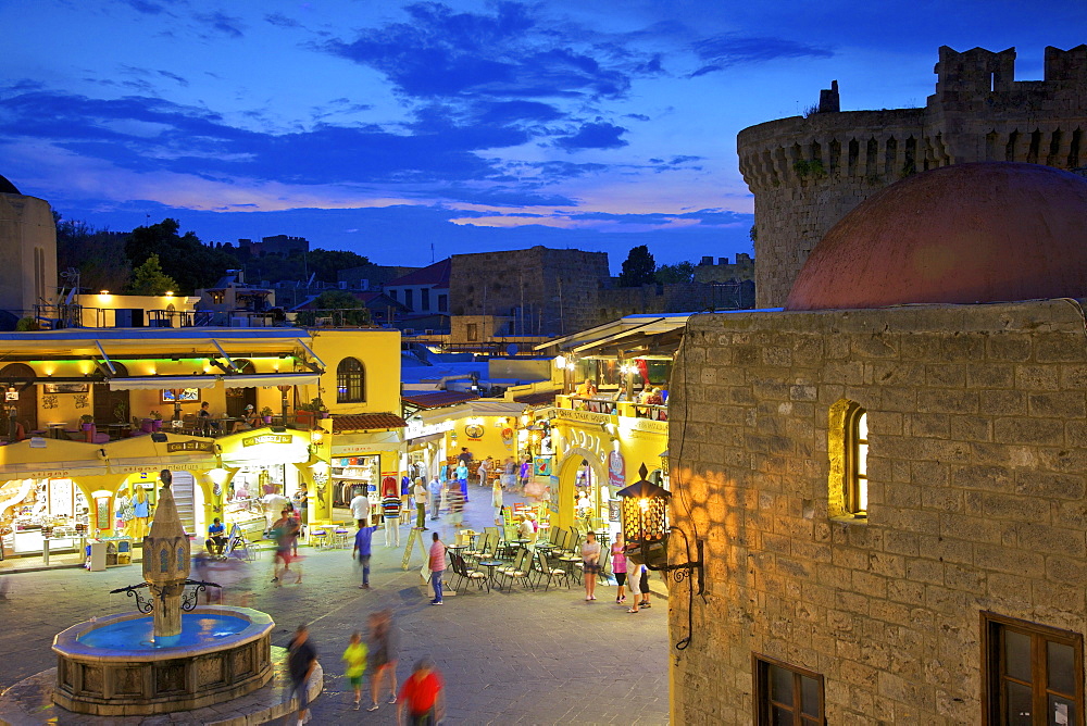 Hippocrates Square, Rhodes, Dodecanese, Greek Islands, Greece, Europe